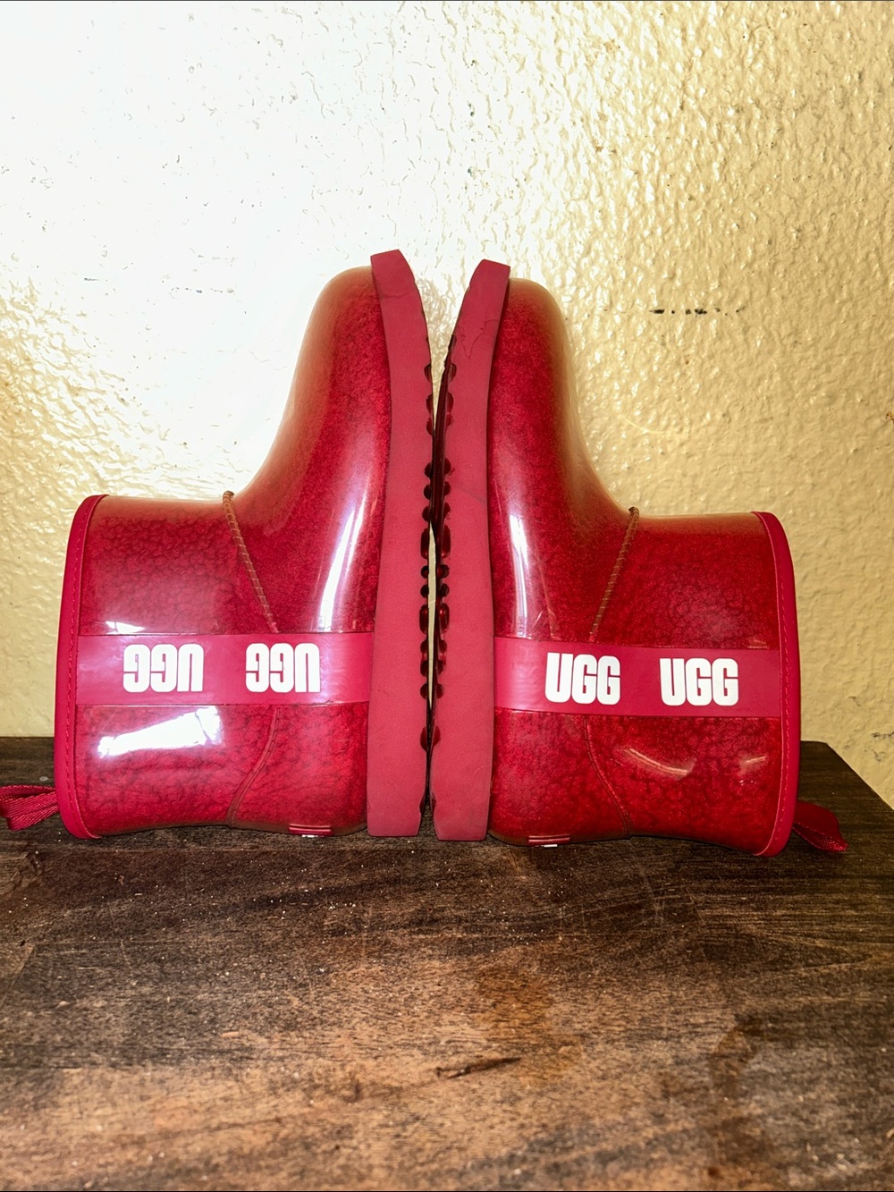 UGG Kids Red Gloss Rain & Snow Boots